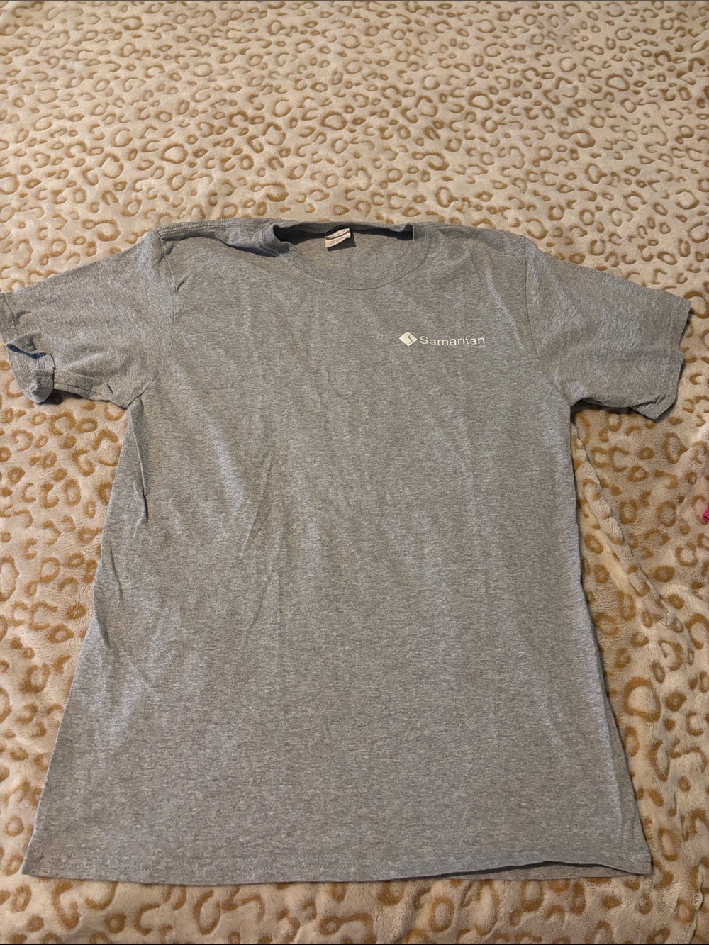 Port and Company Heather Gray Short Sleeve Tee with Samaritan Logo